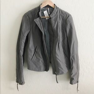 Free People Vegan grey Moto jacket